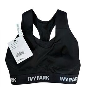 New Ivy Park Ivy Women's Mesh Black Inset Racerback Sports Bra, Size XS